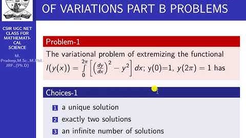CSIR NET JUNE 2011 SOLUTION FOR CALCULUS OF VARIATION PART B PROBLEM