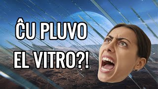 Planedo kun vitra pluvo kaj furiozaj ventoj