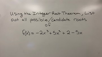 Integer Root Theorem Lesson Before Rational Root Theorem