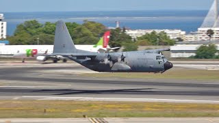 Stunning C130 Tactical Takeoff at Lisbon Airport  Portuguese Air Force