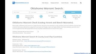 Oklahoma Warrant Check (Lookup Arrest and Bench Warrants).