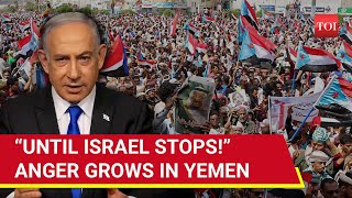 Houthi Supporters Storm Yemeni Cities With Palestinian Flags; Massive Rallies Decry U.S & Israel screenshot 3