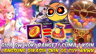 🔥 GILA GW HOKI BANGET! CUMA 1 KOIN LUCKY LANGSUNG DIKASIH SKIN GG CUY WKWK MLA INDONESIA