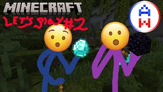 ((Minecraft)) - Alek & Oliver Lets Play #2 - Lush Cave, Obsidian, Diamonds!