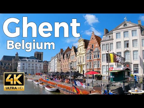 Ghent, Belgium Walking Tour (4k Ultra HD 60fps) – With Captions