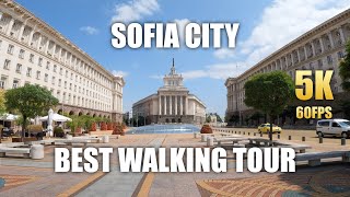 Bulgaria 🇧🇬 Sofia: The BEST Walking Tour Video! (PRO Camera, Crazy 5K 60FPS) Amazing Ambiance Video!