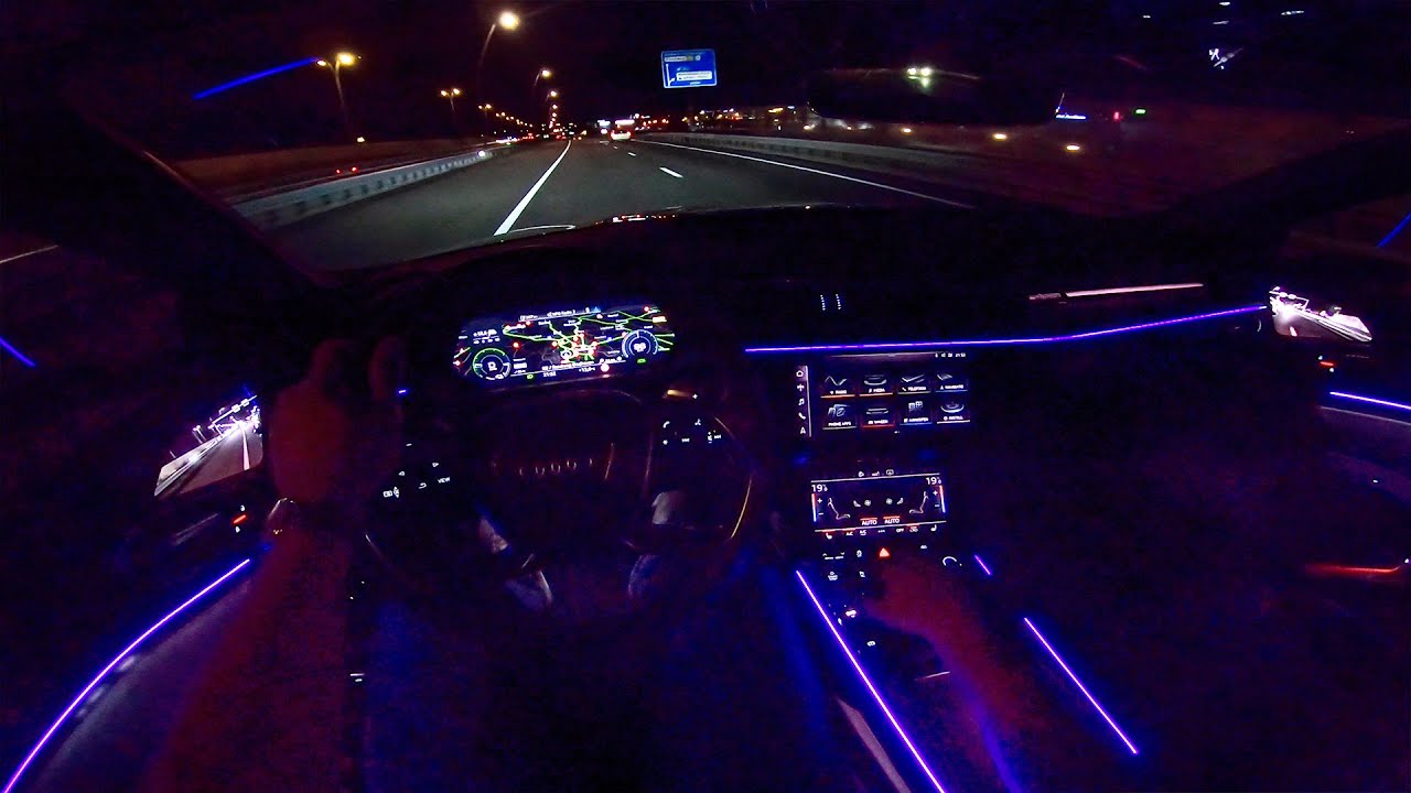 Audi E Tron Night Drive Pov Ambient Lighting Camera