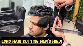Holding cutting technique men’s || How to cut long hair for men's || Long hair cut Tutorial men ||