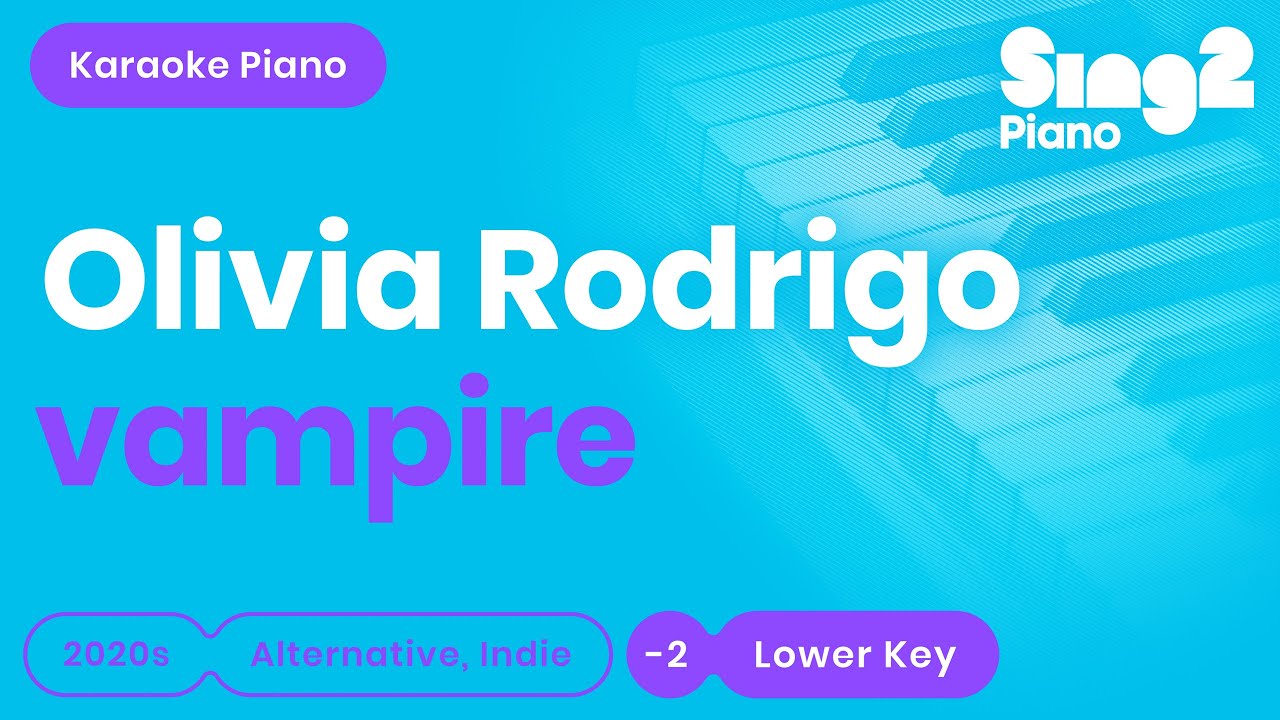Olivia Rodrigo - vampire (Lower Key) Karaoke Piano