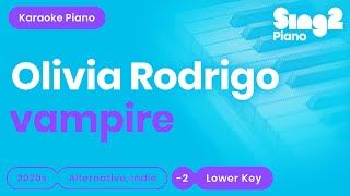 Olivia Rodrigo - vampire (Lower Key) Karaoke Piano