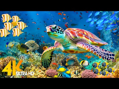 Ocean 4K - Sea Animals for Relaxation, Beautiful Coral Reef Fish in Aquarium (4K Video Ultra HD) #21