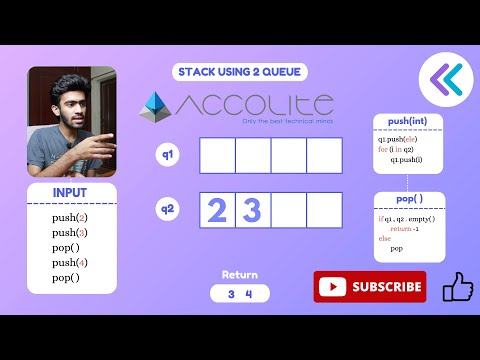Accolite Interview Question | Ep-2 | Stack using Queue | Geeks For Geeks  | Tamil | code io