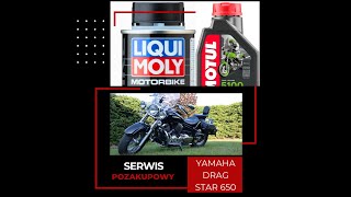 Serwis po zakupowy YAMAHA DRAG STAR 650. Wymiana oleju, płukanka silnika, wymiana świec, filtrów.