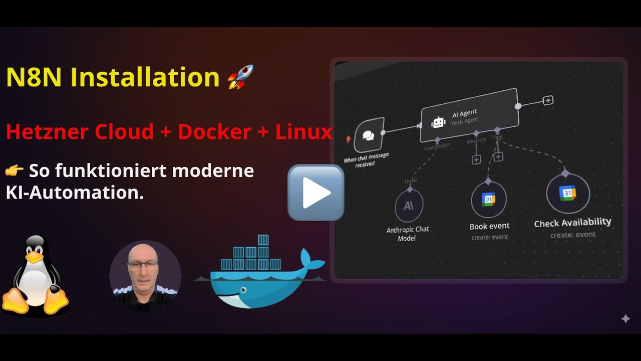 N8N Installation 🚀 Hetzner Cloud + Docker + Linux | Schritt-für-Schritt Anleitung“