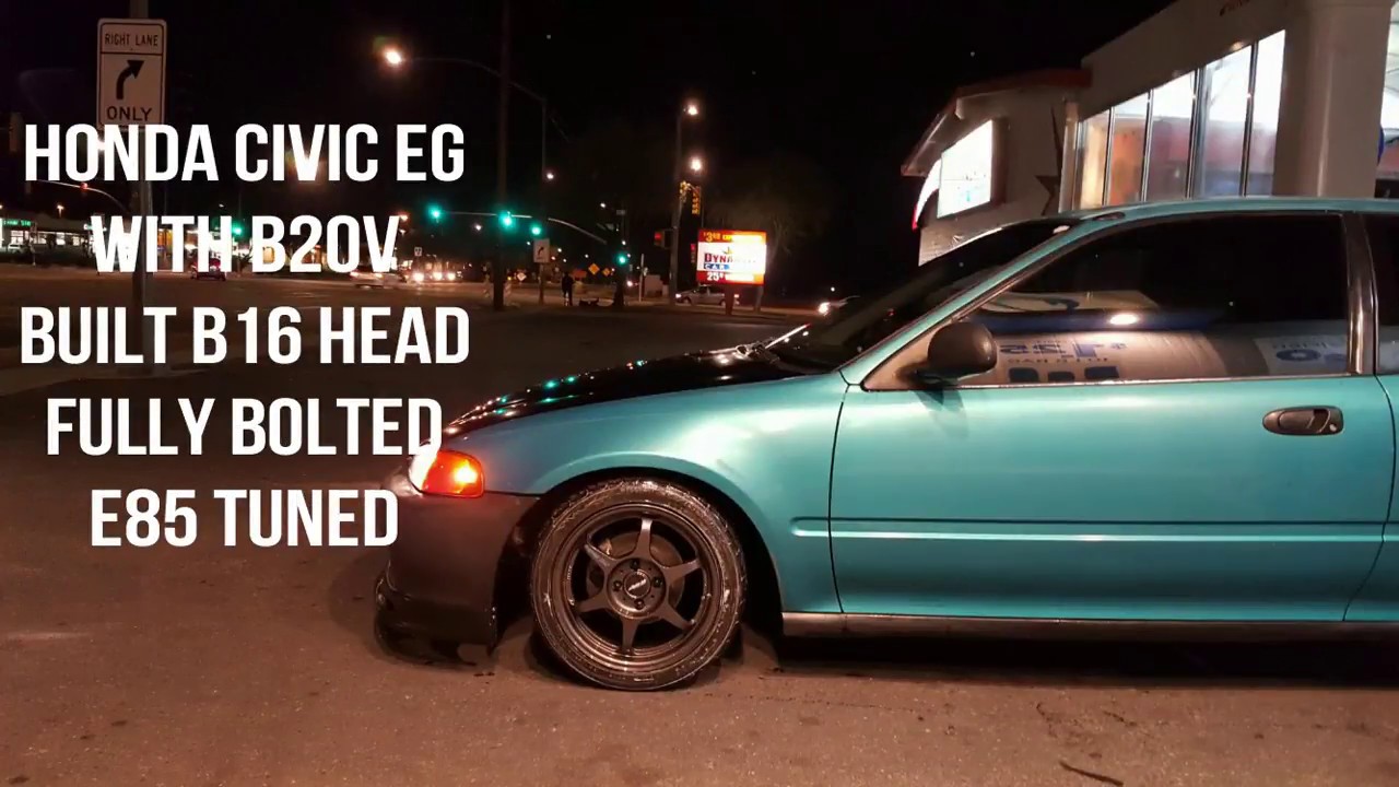 Honda Eg Hatch B20v Vs Pontiac GTO - YouTube