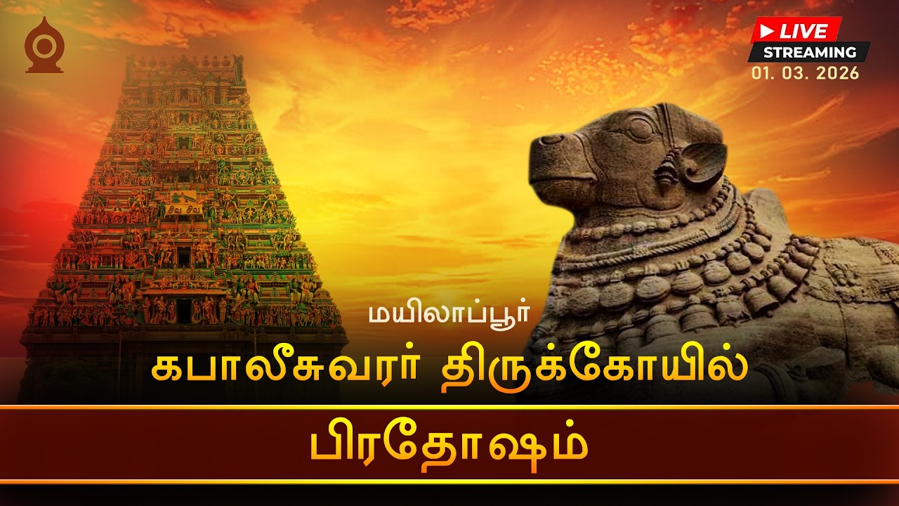 🔴Live : அருள்மிகு கபாலீசுவரர் திருக்கோயில், மயிலாப்பூர், சென்னை - 4. பிரதோஷ வழிபாடு.