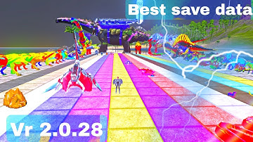 Ark Save Data | All Dino Tame and unlimited ambers | colourful dino | #arksurvivalevolved #ark #game
