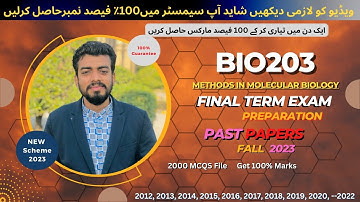 Bio203 Final term exam Preparation fall 2024 | Bio203 Past papers | Bio203 Current paper 2023