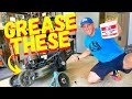 How to grease lawn mower wheels on a toro super recycler 21564
