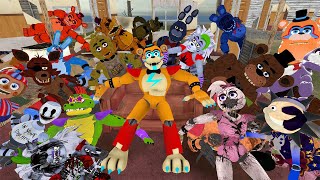 DESTROY FNAF SIREN My new ALL FNAF Security Breach ANIMATRONICS Boneworks! Freddy's: