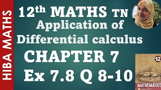 12th maths chapter 7 exercise 7.8 question 8,9,10 tn syllabus hiba maths