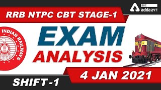 RRB NTPC Exam Analysis Today (4th January) 1st Shift | Asked Questions & Review