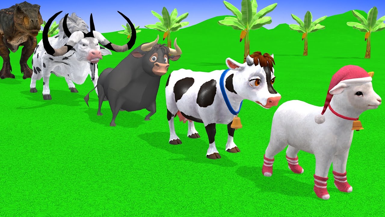 Paint Animals Mammoth, Elephant,Cow, Ferdinand , Woolly Mammoth, Fountain Crossing Animal Game