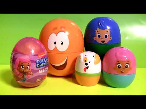 Bubble Guppies Stacking Cups Kinder Surprise Eggs MyLittlePony Peppa Frozen Lala