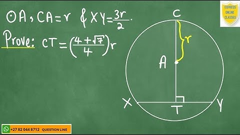 Grade12 A-Level O-Level: Euclidean Geometry| Pythagoras Theorem | Perpendicular from centre to chord