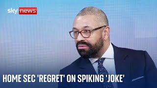 Home Secretary James Cleverly apologises for 'causing hurt' over drink spiking joke