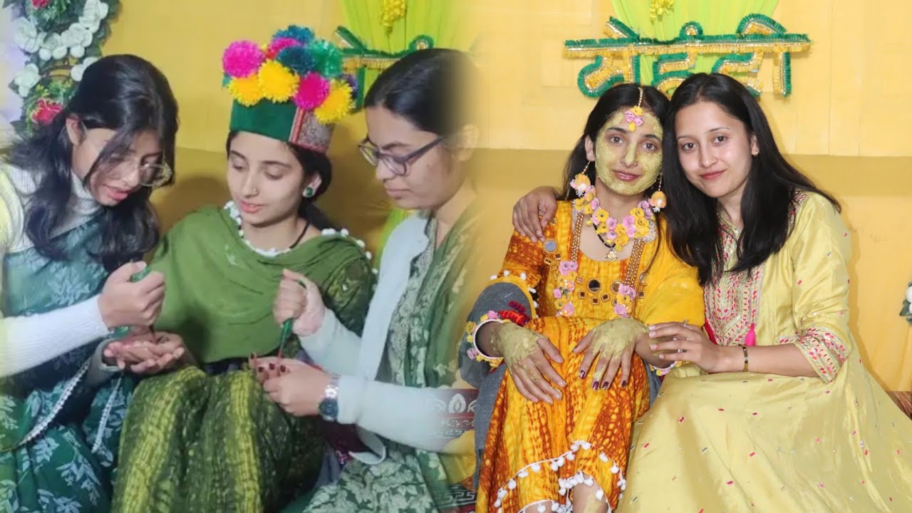Behen ki shadi🎉🥁 || Haldi & Mehandi Ceremony❤️ || Day-1 Kinnauri weeding❤️ | Srishti Negi 
