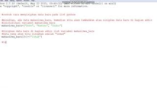 Cara Menyisipkan Data Baru di Bagian Akhir Urutan List Menggunakan Pemrograman Python