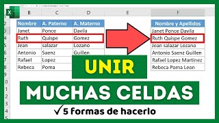 Cómo UNIR Texto de VARIAS CELDAS en una SOLA en Excel (5 Métodos)