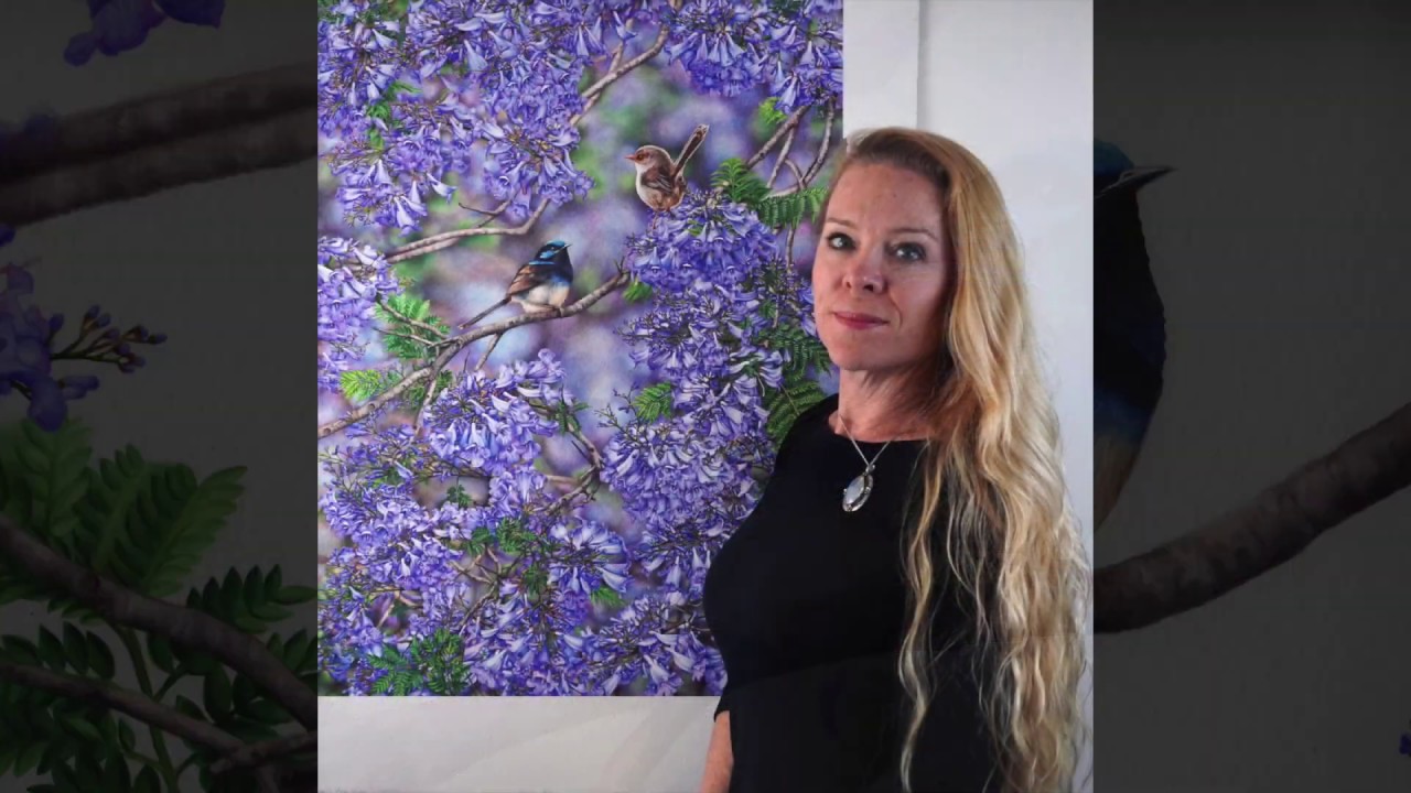 Jacaranda Blooms + Blue Wrens - WIP Part 3