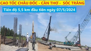 Tiến độ thi công Cao tốc Châu Đốc Cần Thơ Sóc Trăng 5,5 km từ Điểm đầu QL91 đến Cầu  Kênh Đào