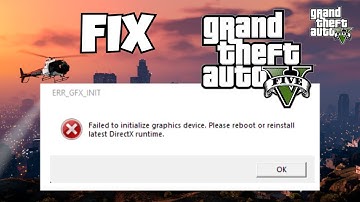 How to Fix "Failed to Initialize Graphics Device" in GTA 5 (2025) | GTA V Crash Fix