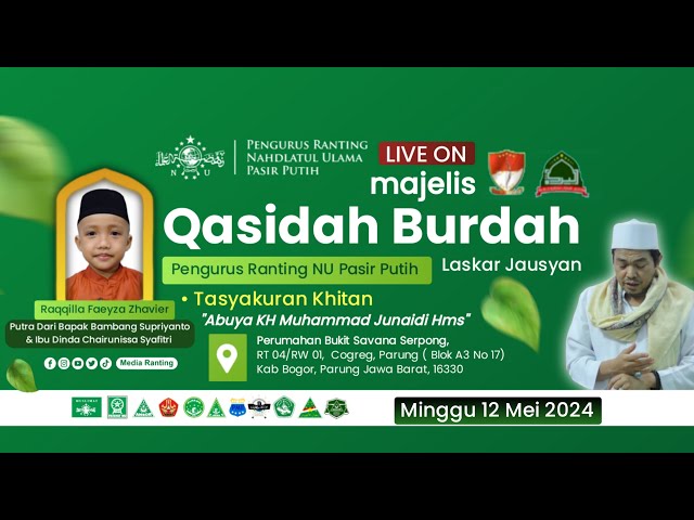 🔴 Live. Pembacaan Qasidah Burdah Imam Bushiry | Tasyakuran Ananda Raqqilla Faeyza Zhavier class=