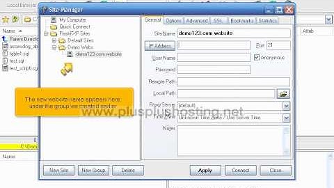 Configuring your website in FlashFXP FTP