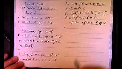 The equation of a Plane Equidistant form Two Points