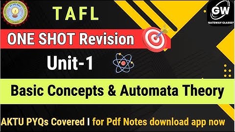 TAFL I UNIT-1 I One Shot Revision I Basic Concepts and Automata Theory I AKTU