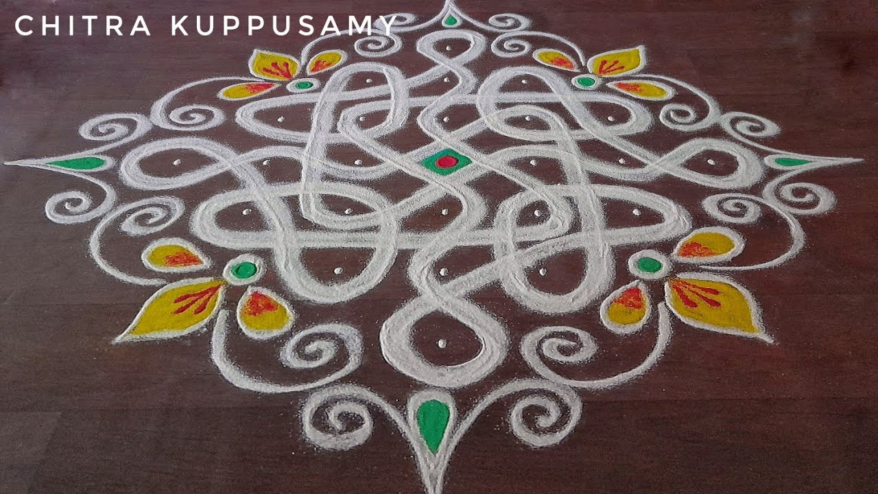 7 Pulli Kolam designs | Sikku Kolam designs | Chikku Kolam designs | Pulli Kolangal