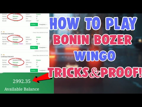 How To Use Bonin Wingo color prediction game | Bozer wingo bonin winning tricks and Earning proof