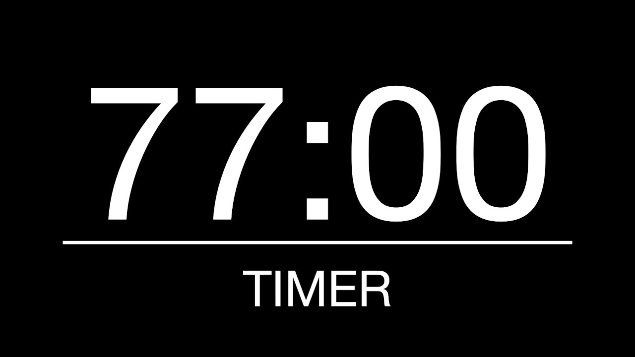 77 Minutes Timer/Countdown with Alarm - 1 Hour 17 Minutes - YouTube