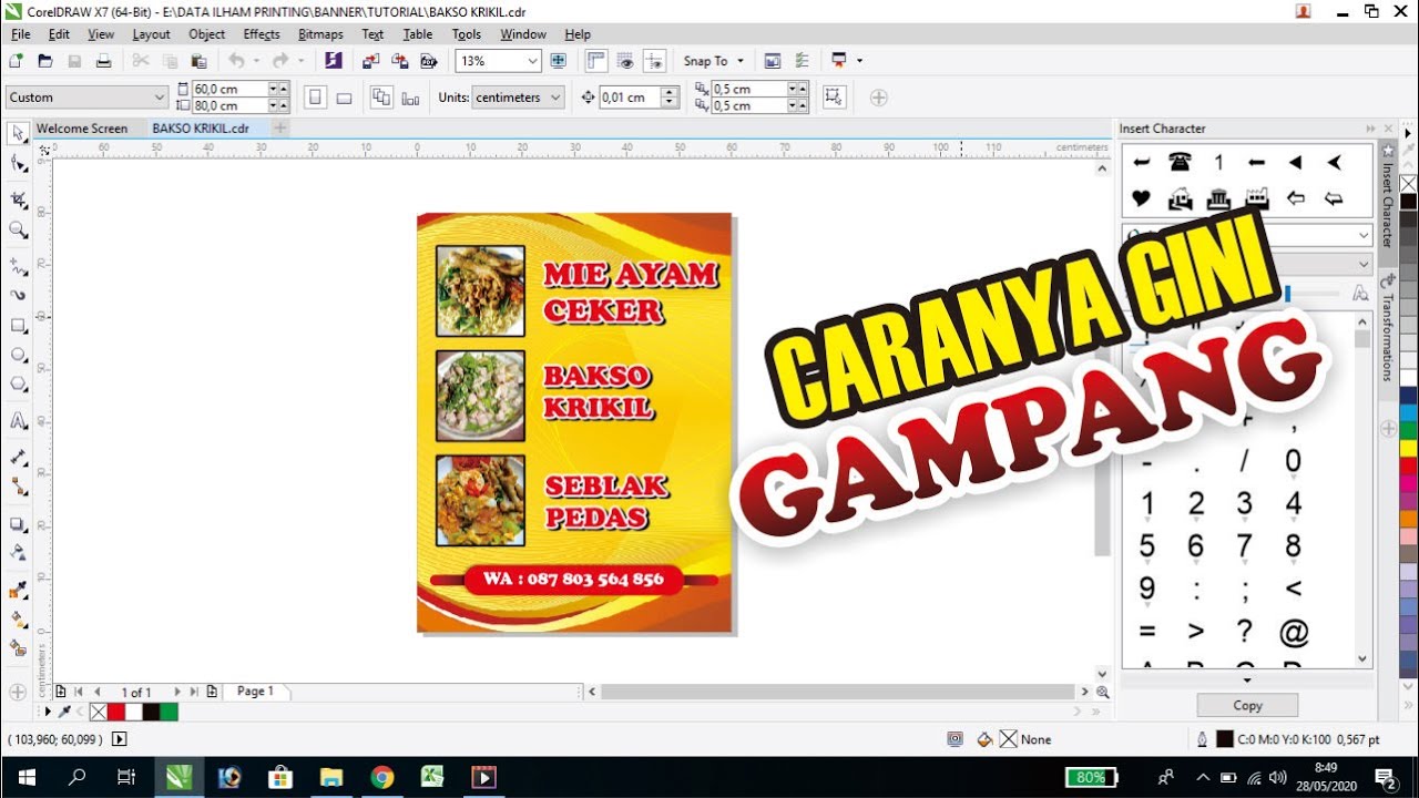 TUTORIAL DESAIN  BANNER MAKANAN  CARA  MUDAH DESAIN  DENGAN  