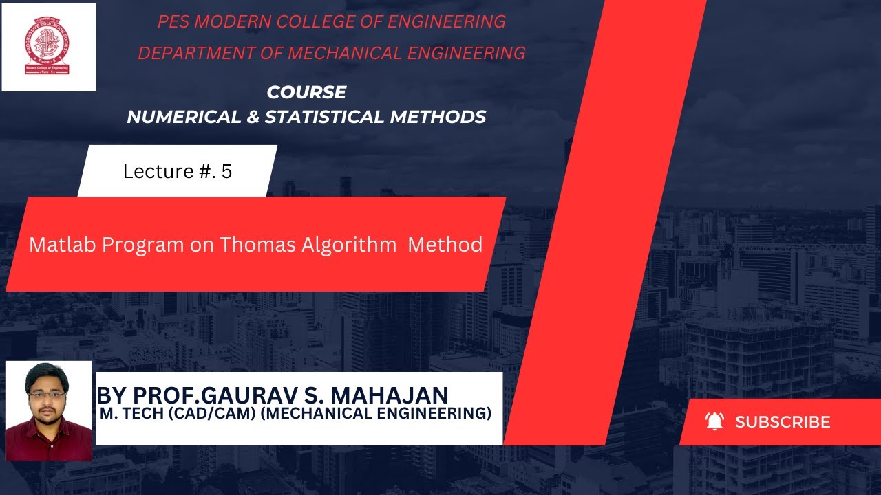 MATLAB Code on Thomas Algorithm Method - YouTube