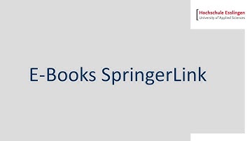 How to download E-Books on SpringerLink