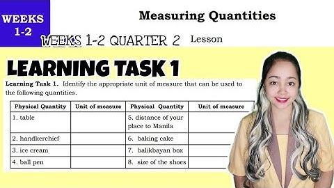 G7- MEASURING QUANTITIES | Learning Task 1 Weeks 1-2