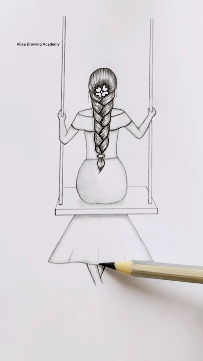 Girl's Swinging Drawing ❤️💙💚💜🥰😍🫰#shorts #art #ytshorts #girl #viral