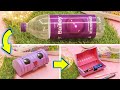 How to make pencil box with waste bottle  diy pencil box from water bottle