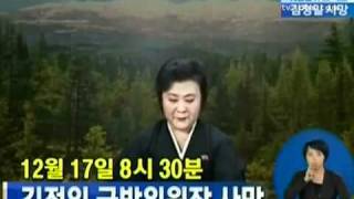 Kim jong-il's tv obituary in north korea - reporter crying